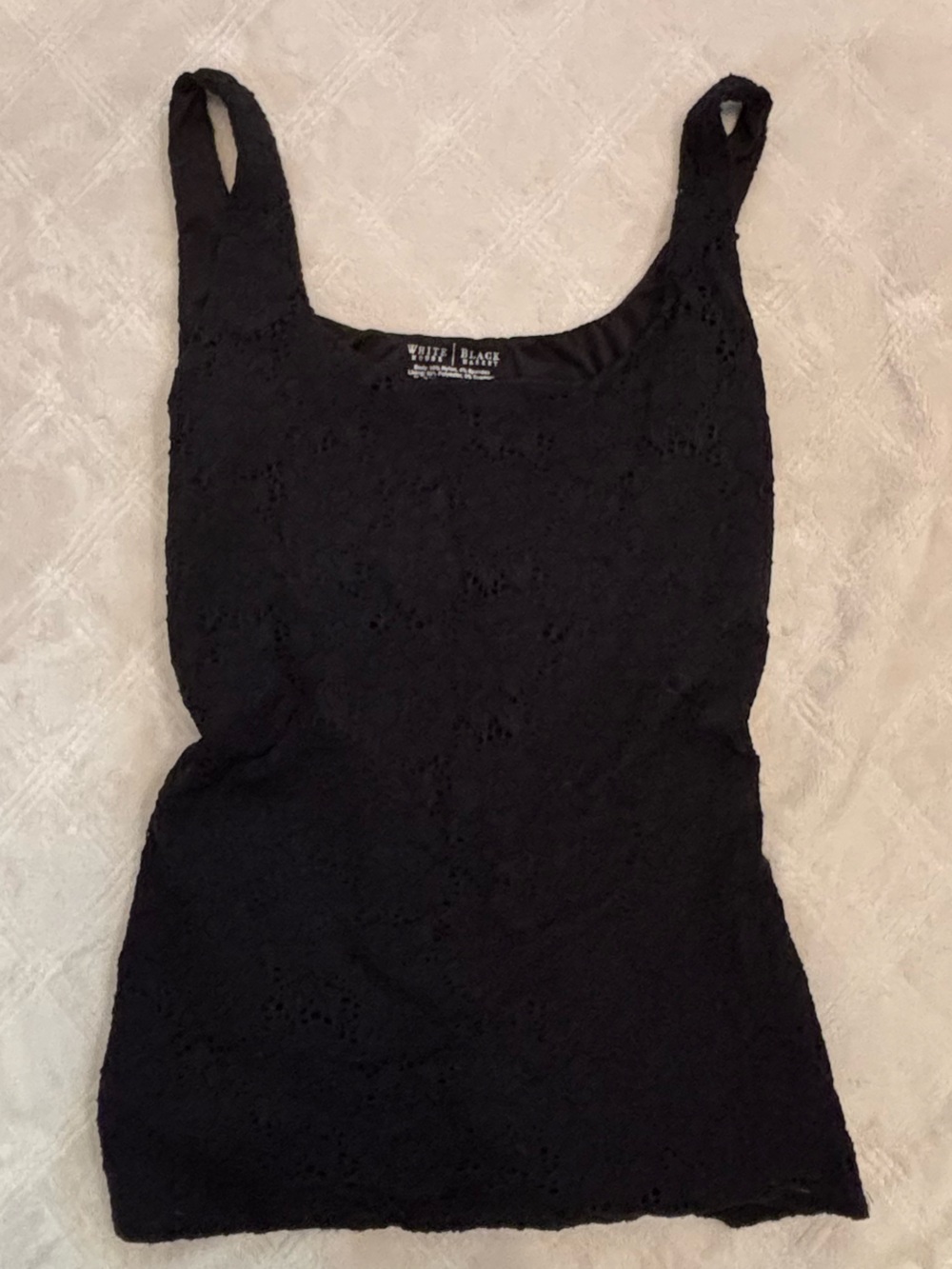 White House Black Market Black Lace Scoop Tank